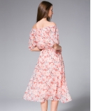 Florals Printed Chiffon Maxi Dress